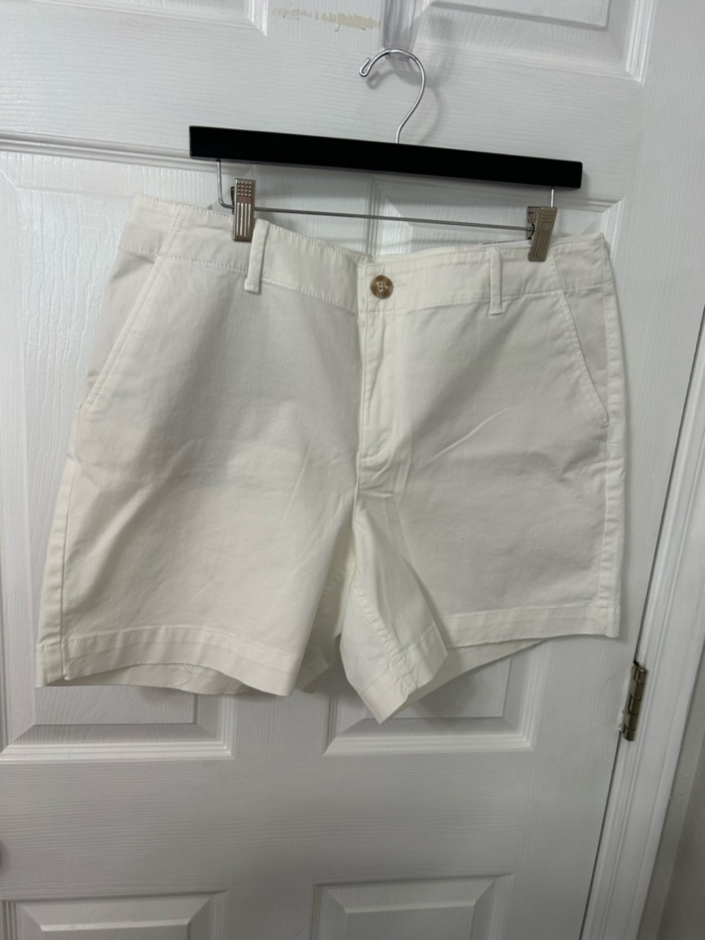 LOFT Cream Cotton Chino Bermuda Shorts